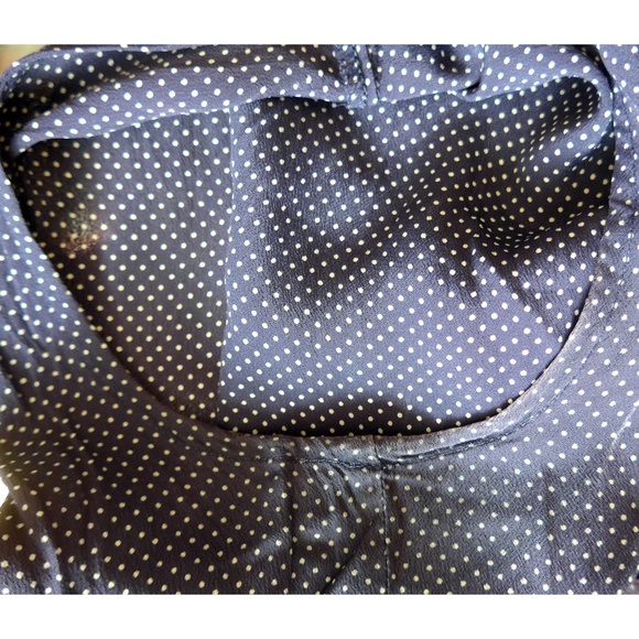 Vintage Yves Saint Laurent Women 2-4 Polka Dot Silk Shell - Picture 12 of 14